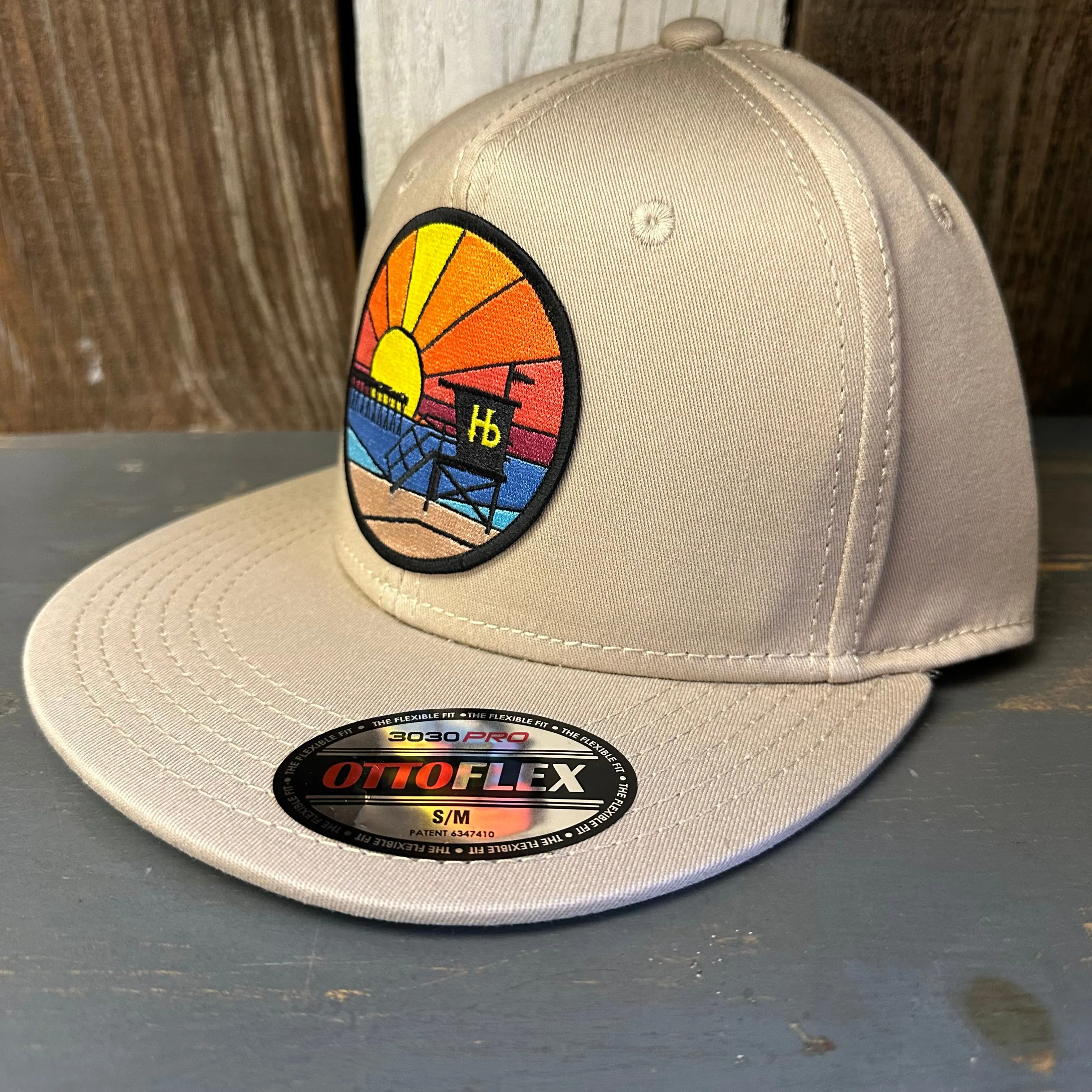 Hermosa Beach OBLIGATORY SUNSET :: OTTO FLEX 3030 PRO Baseball Hat - Khaki