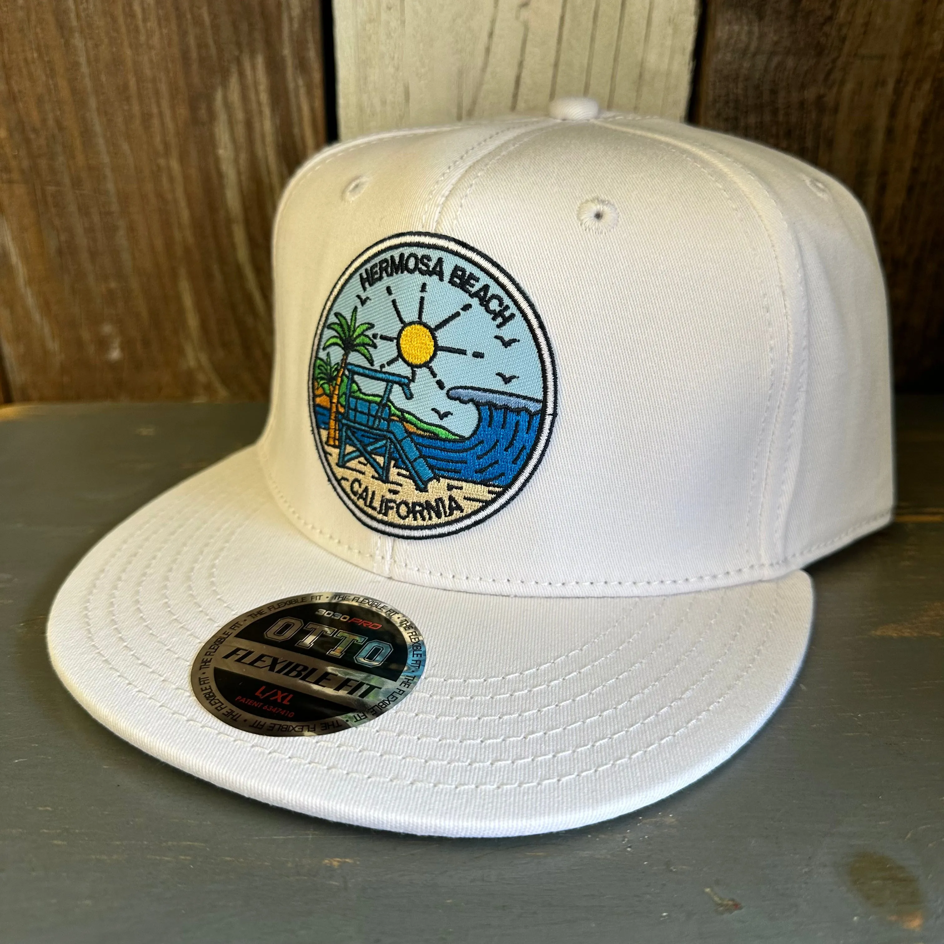 Hermosa Beach SHOREFRONT :: OTTO FLEX 3030 PRO Baseball Hat - White