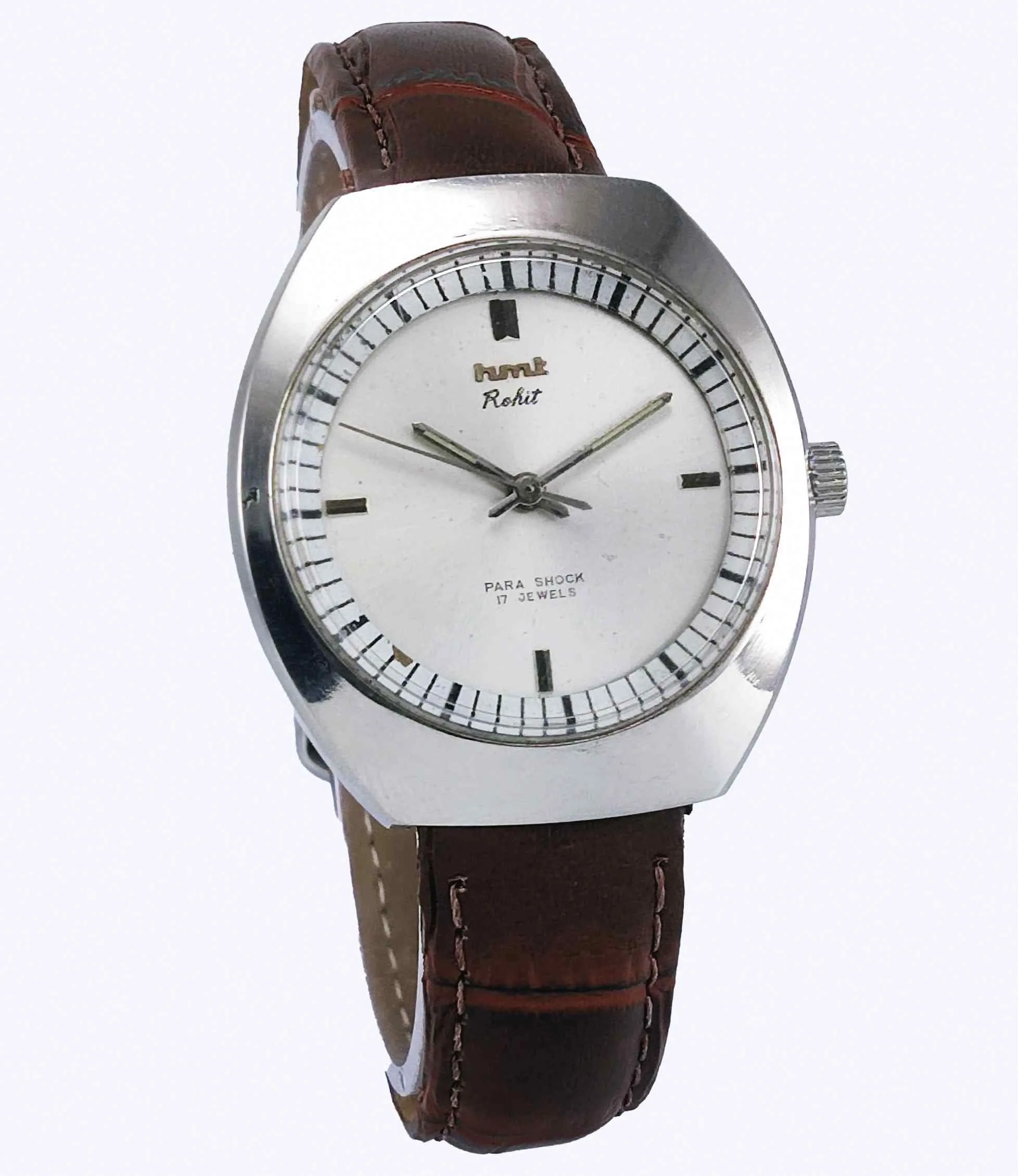 HMT Rohit Para Shock 17 Jewels Silver Dial HandWinding Men's Watch