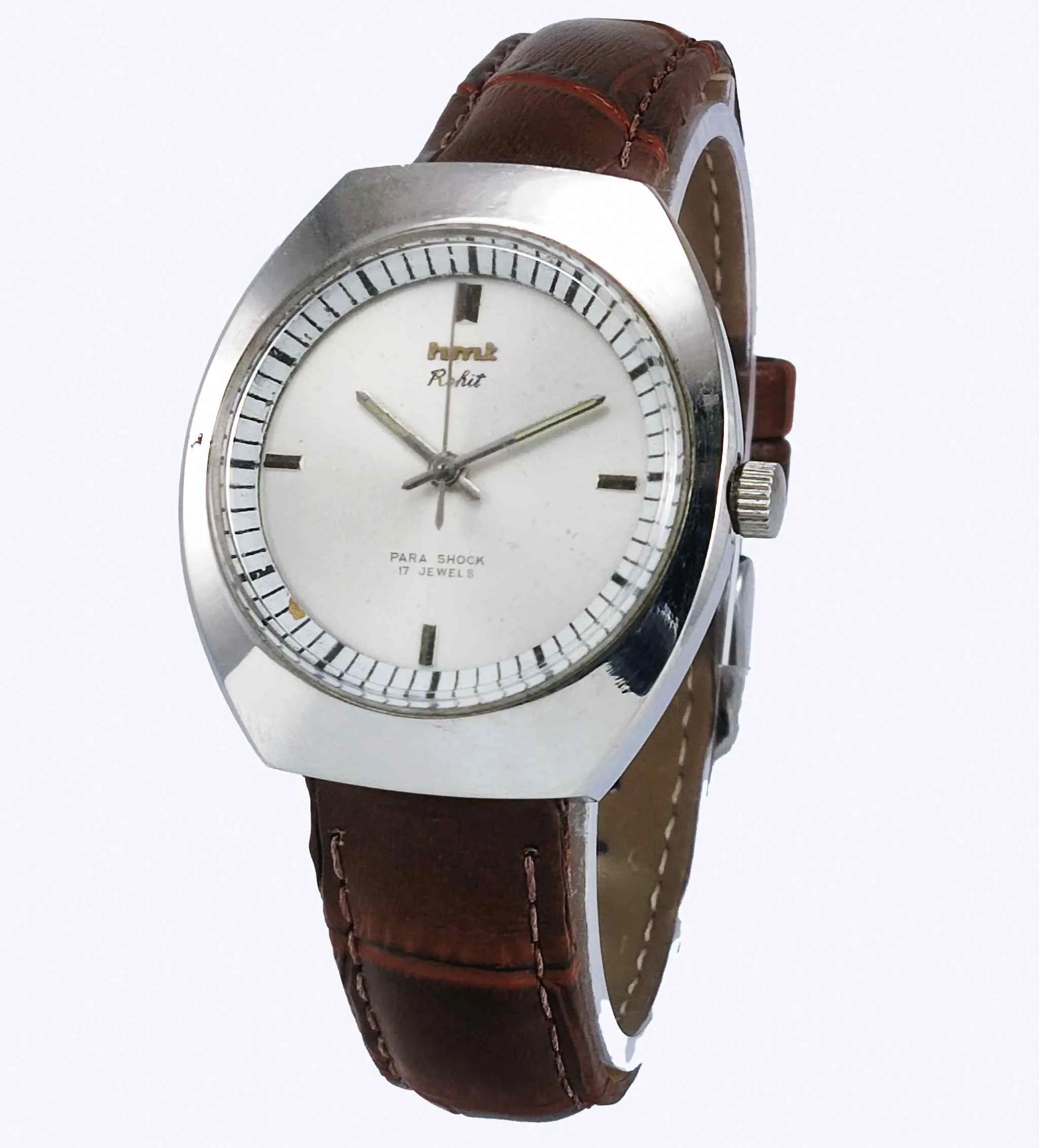 HMT Rohit Para Shock 17 Jewels Silver Dial HandWinding Men's Watch