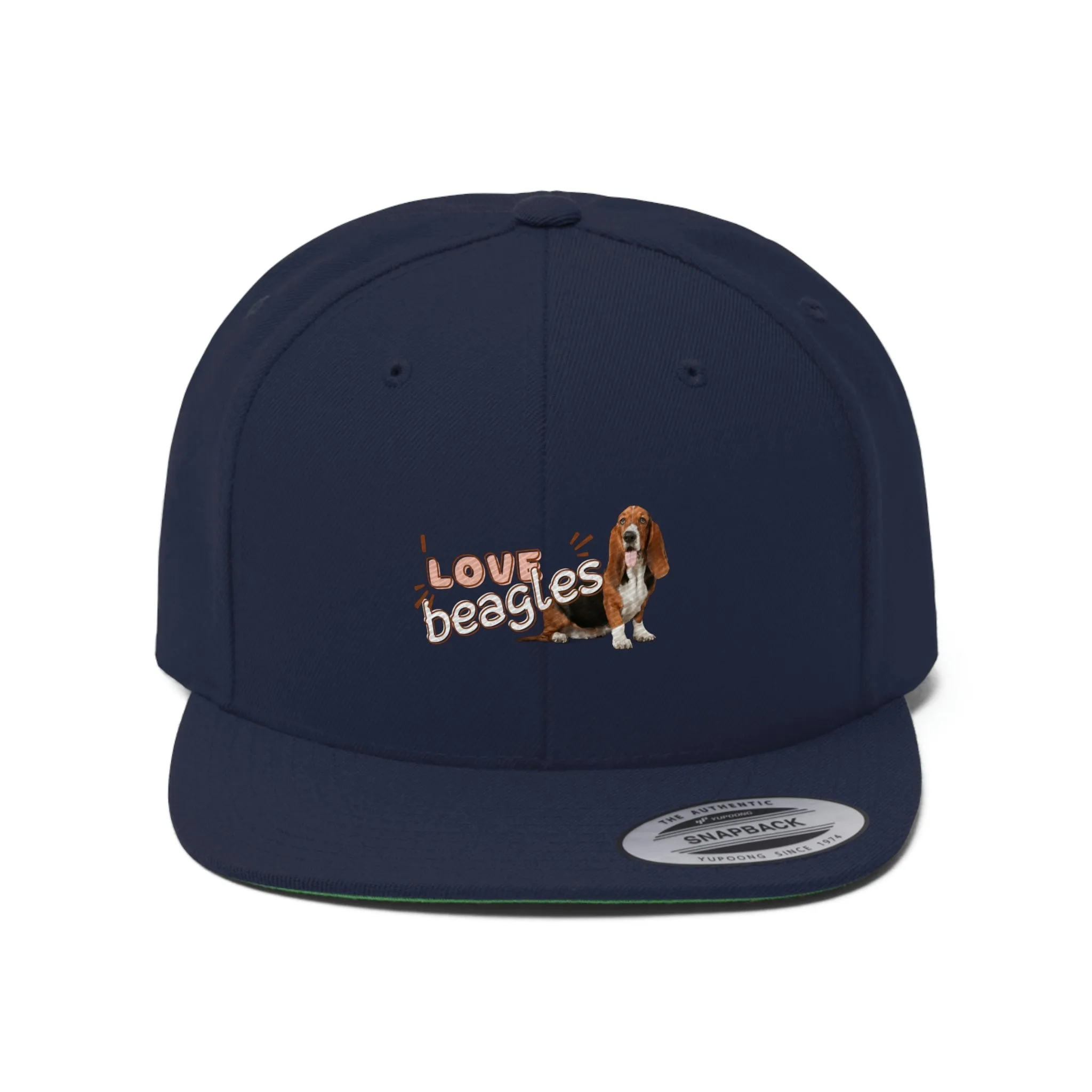 I love Beagles Dog POD Unisex Flat Bill Hat
