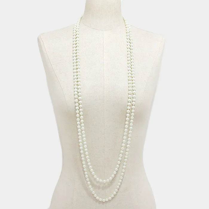 iLLASPARKZ 90"L PEARL NECKLACE 8MMGLASS PEARL BEAD