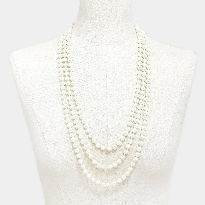 iLLASPARKZ 90"L PEARL NECKLACE 8MMGLASS PEARL BEAD