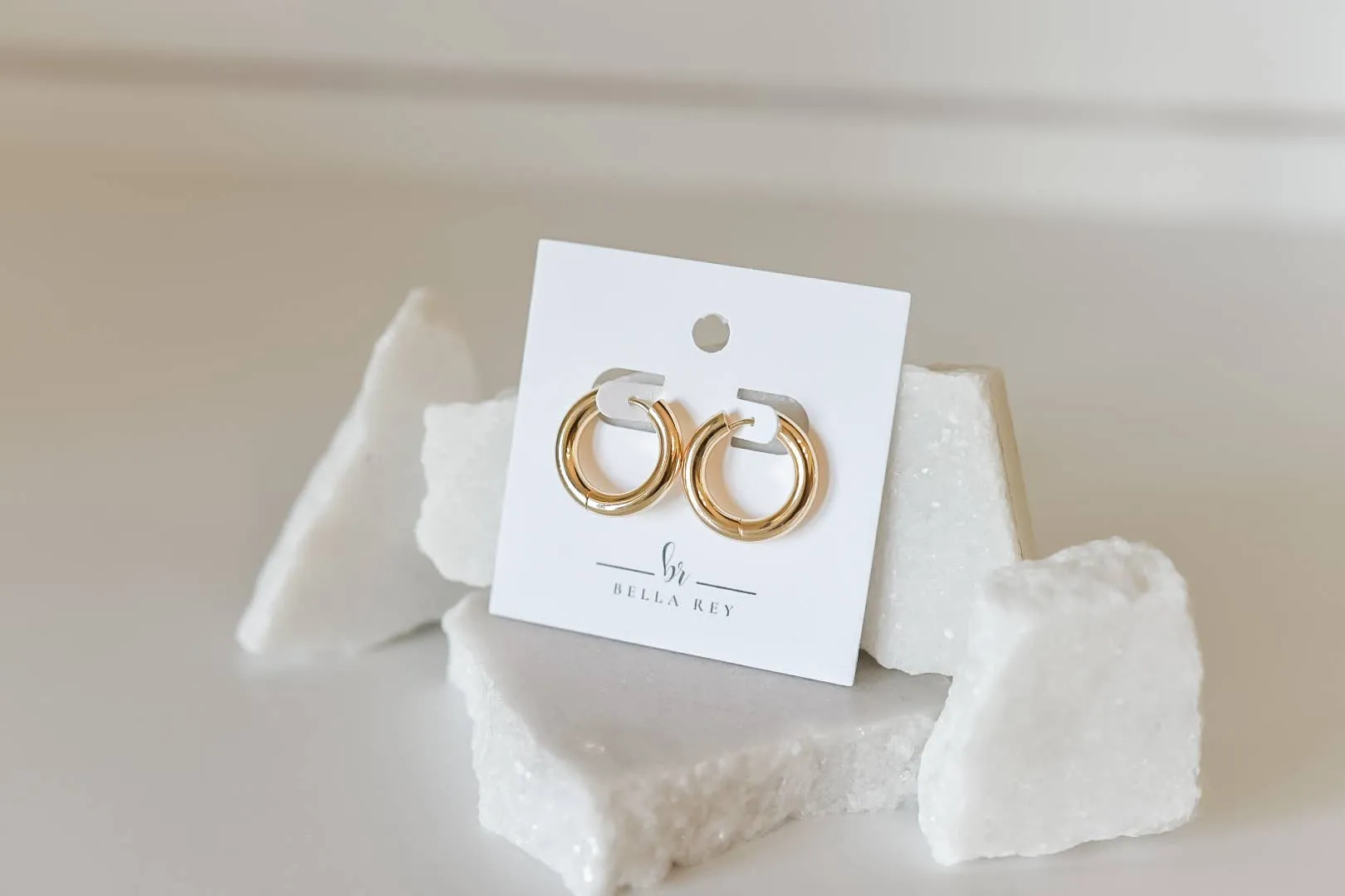 Indy 18k gold plated chunky hoops -earrings- hypoallergenic