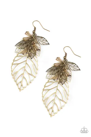 Instant Re-LEAF Brass-Earrings