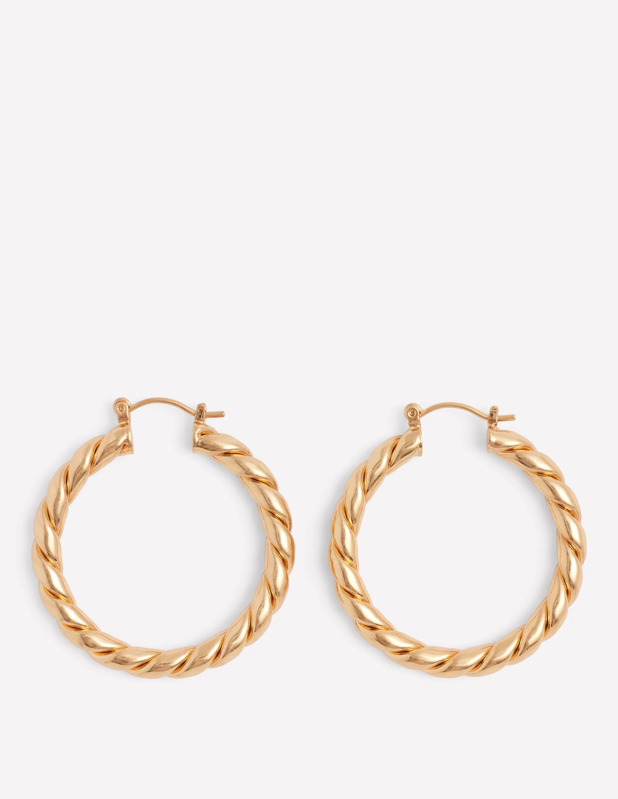 Large Chunky Twist Hoops-Gold