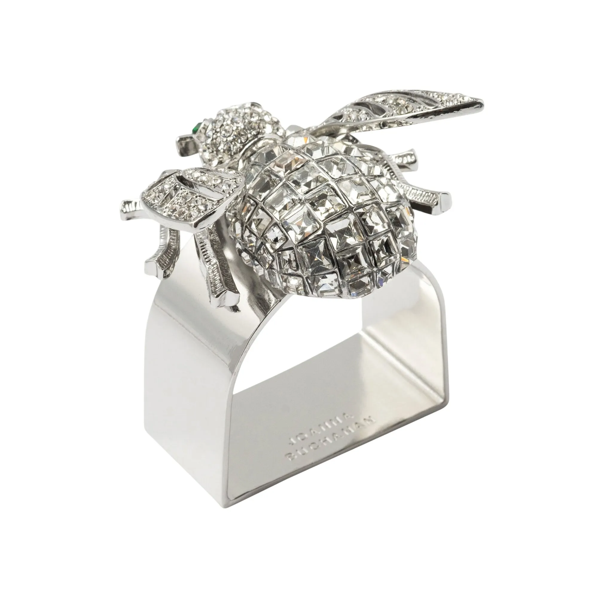 Large Sparkle Bee Napkin Ring, Crystal, Set Of Four