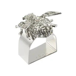Large Sparkle Bee Napkin Ring, Crystal, Set Of Four