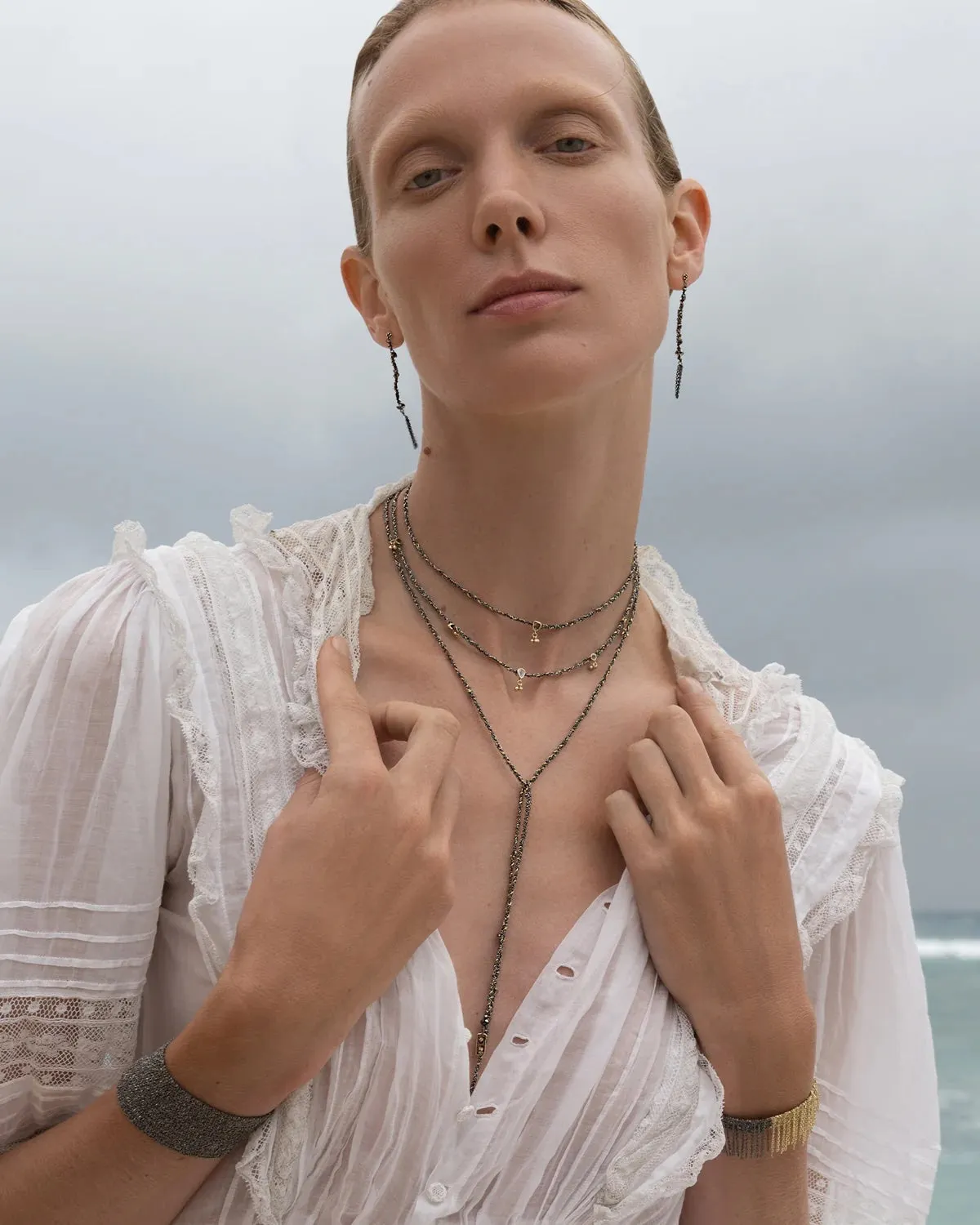 Marie Laure Chamorel Necklace 182 - Silver Grey