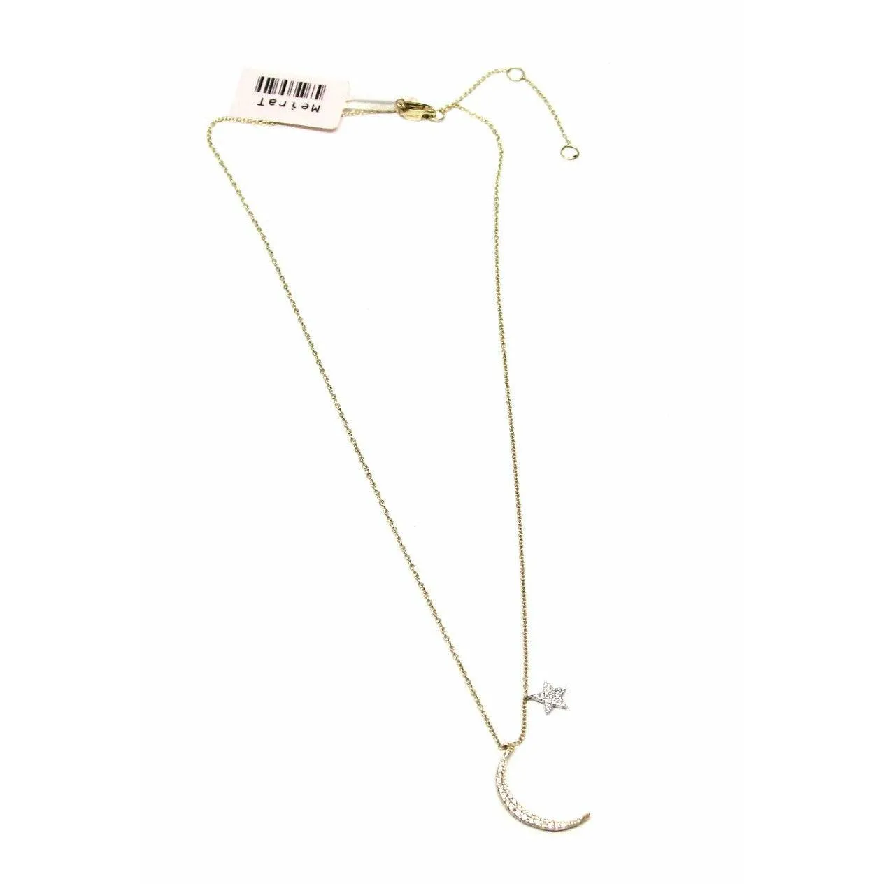 Meira T Moon and Star Diamond Necklace