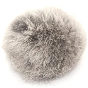 Mini bobbl - Natural Grey - Fur Pom Pom