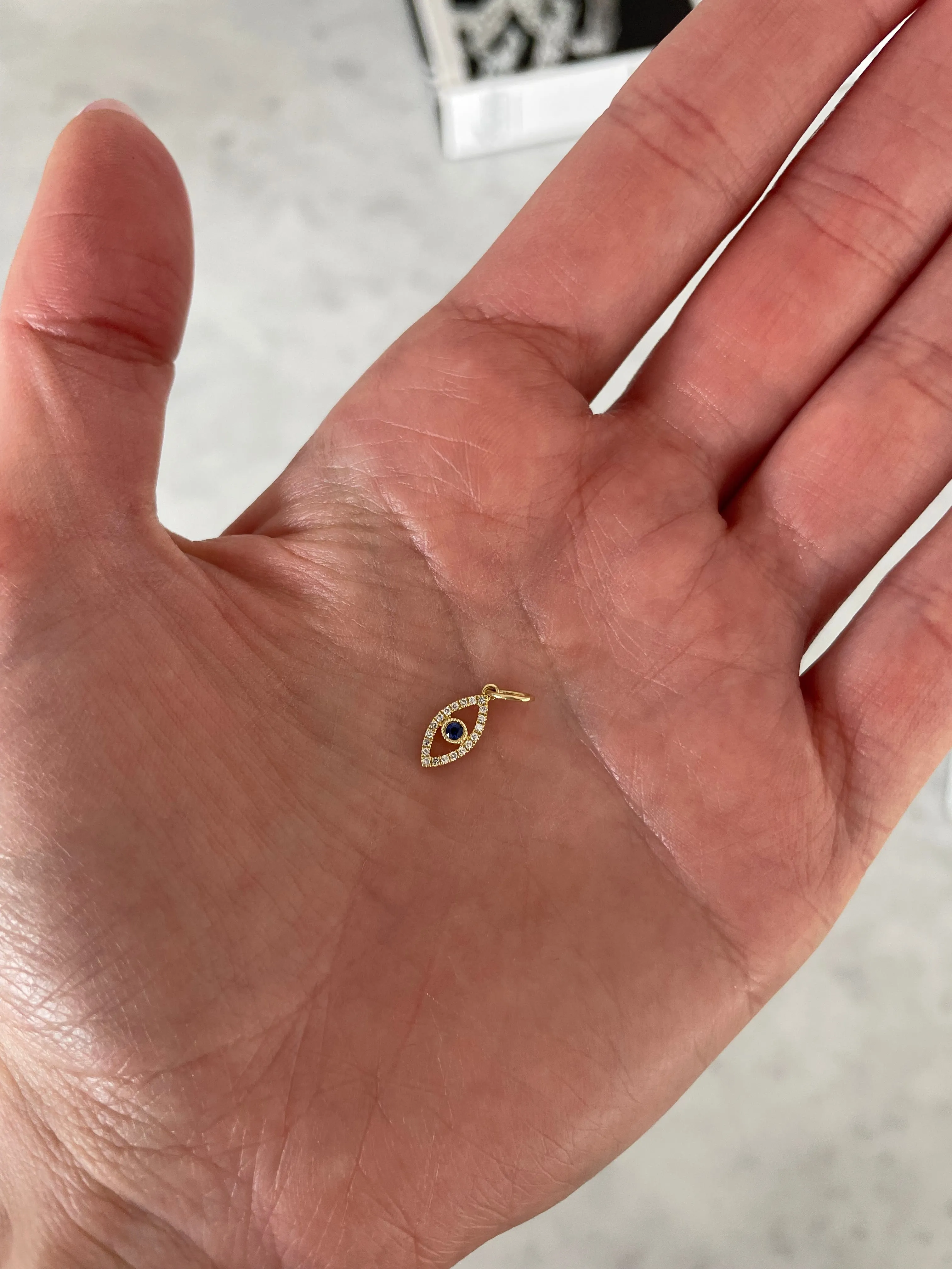 Mini Diamond Evil Eye Charm