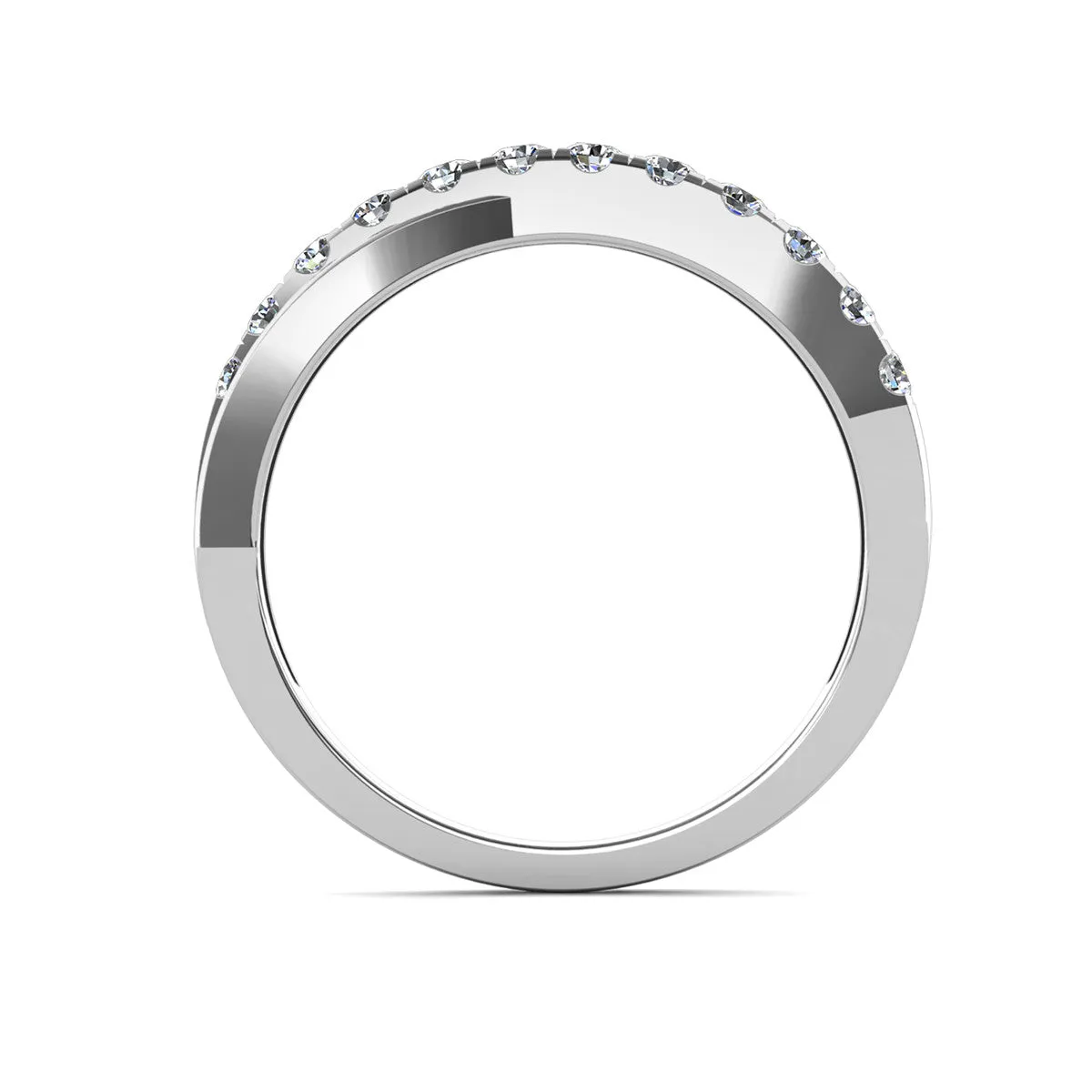 Moissanite by Cate & Chloe Emerson Sterling Silver Ring with Moissanite Crystals