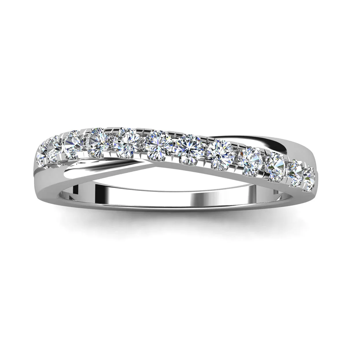 Moissanite by Cate & Chloe Emerson Sterling Silver Ring with Moissanite Crystals