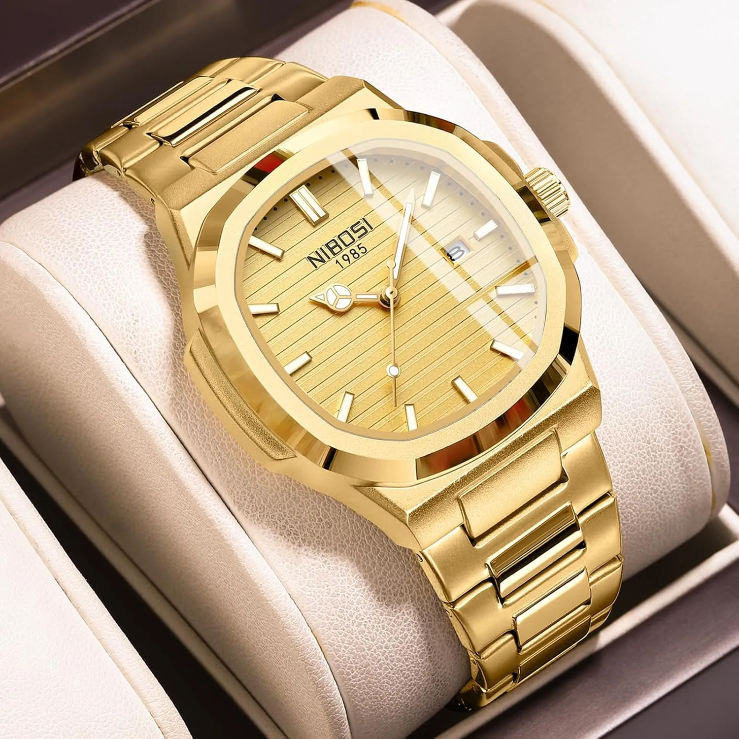 NIBOSI Men Watches Analog Quartz Stainless Steel Military Watches for Men Waterproof Business Classic Desiger Wrist Watch Date