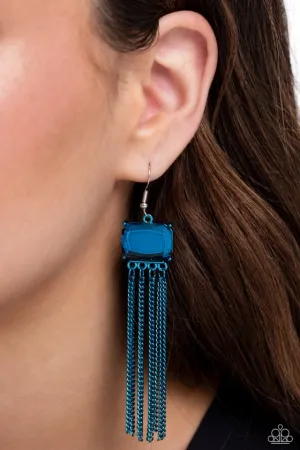 Paparazzi Earring ~ Dreaming Of TASSELS - Blue