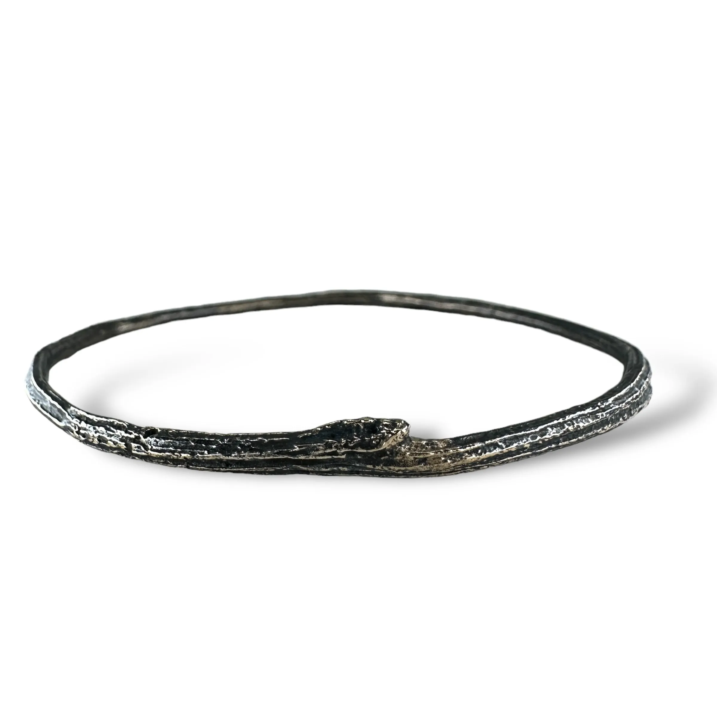 Patina Peony Branch Bangle