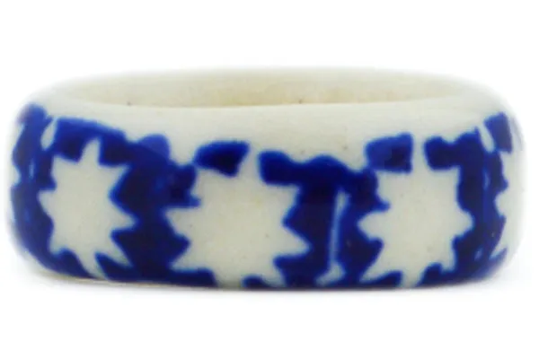 Polish Pottery 1" Ring Cobalt Sparkle