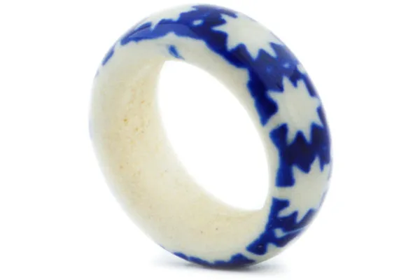 Polish Pottery 1" Ring Cobalt Sparkle