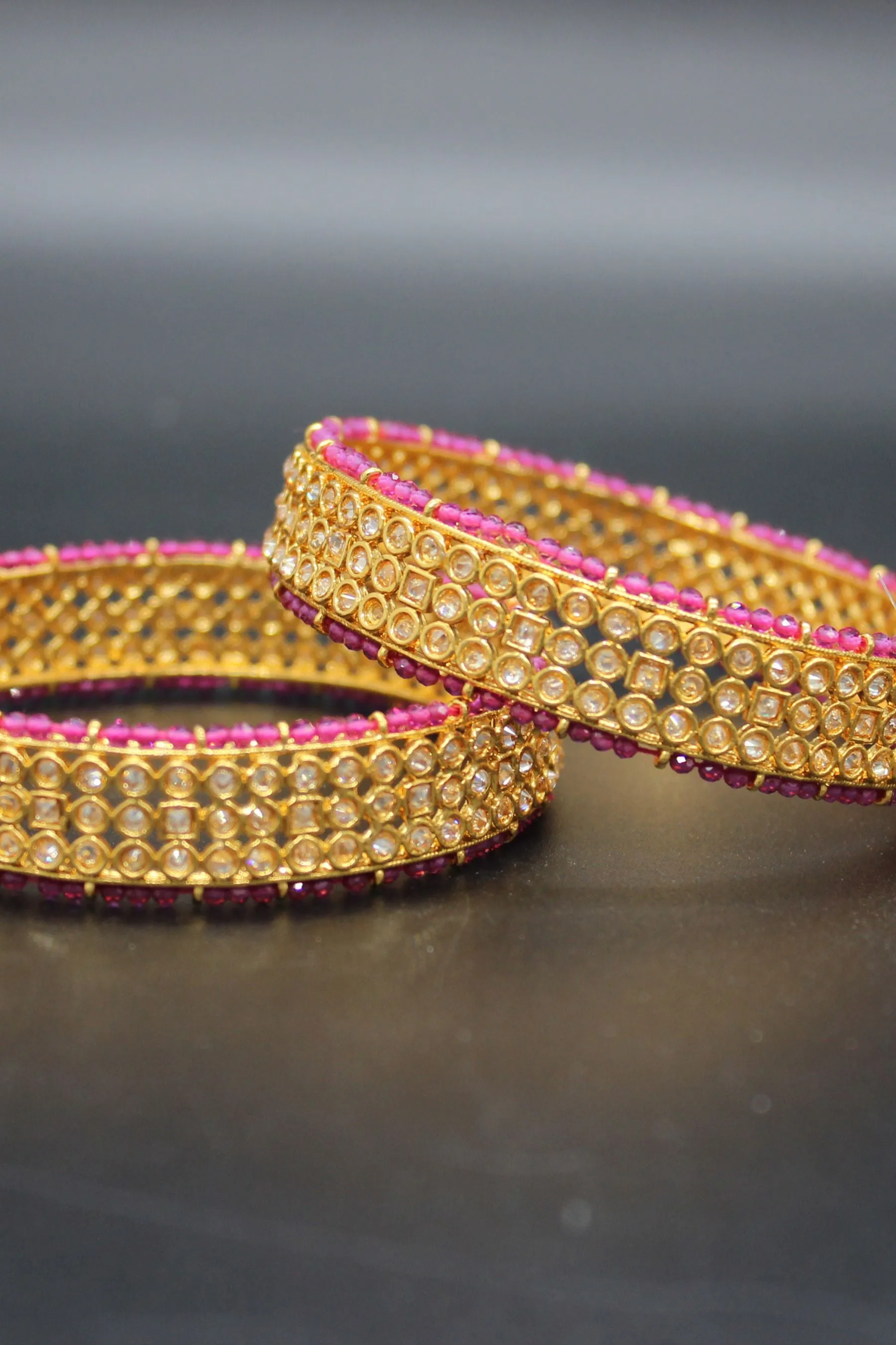 Radiate Elegance: Gold-Polished Stone Bangles | JCS Fashions
