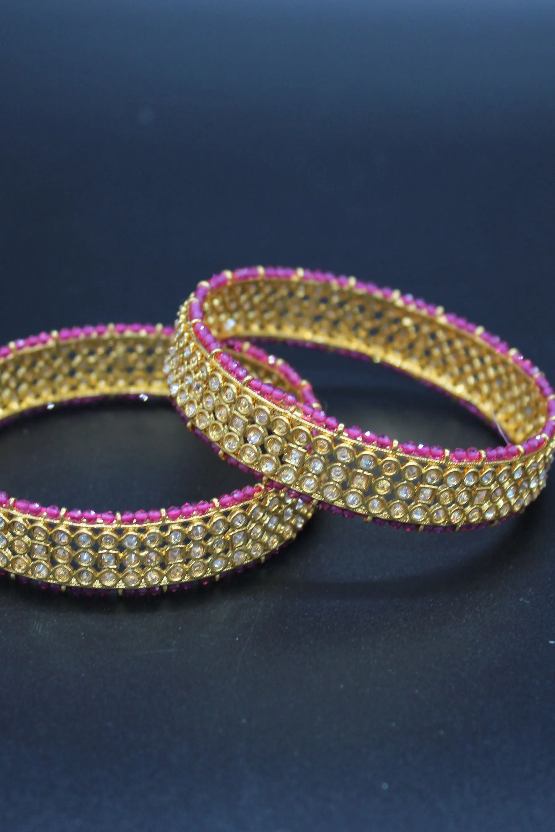 Radiate Elegance: Gold-Polished Stone Bangles | JCS Fashions
