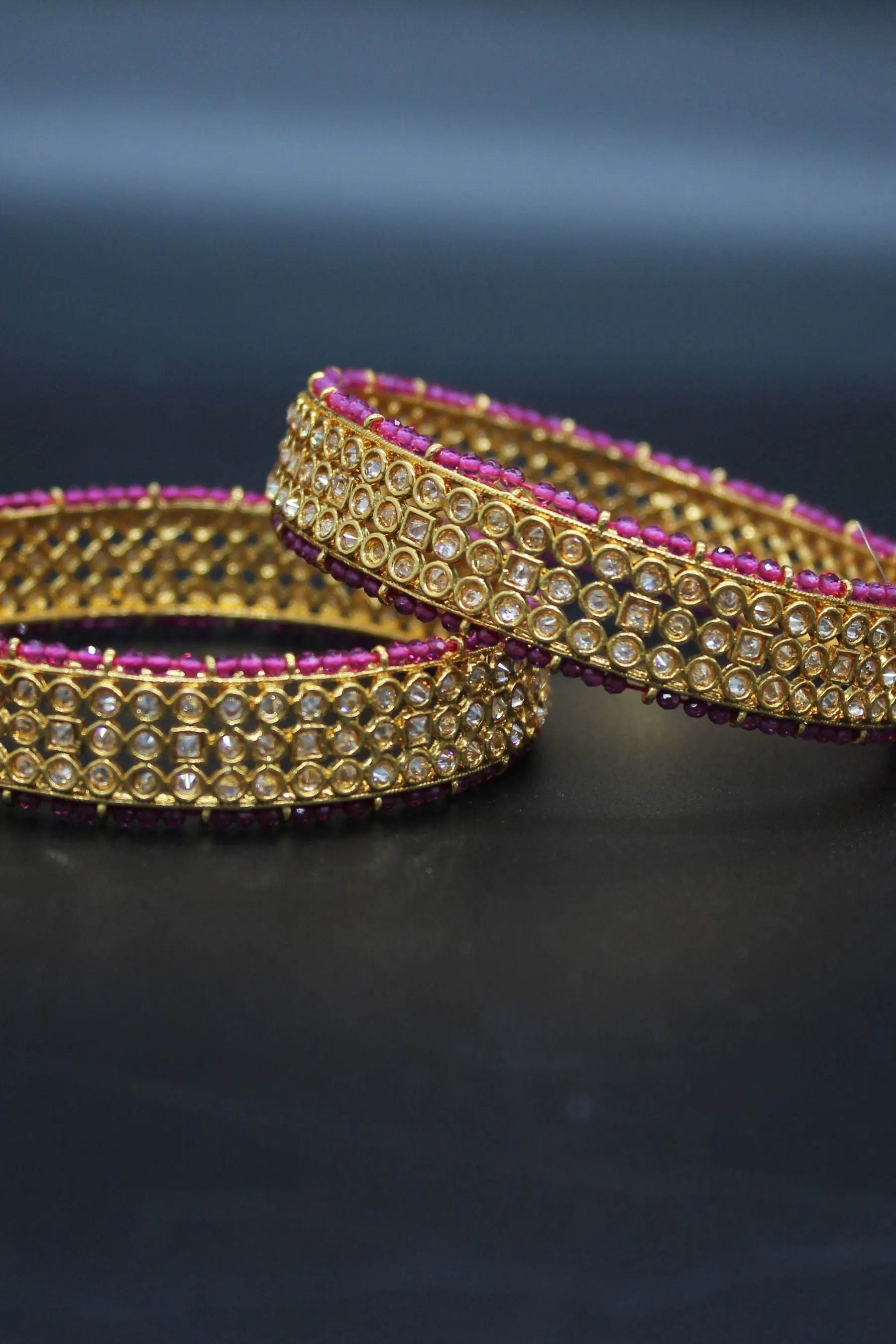 Radiate Elegance: Gold-Polished Stone Bangles | JCS Fashions