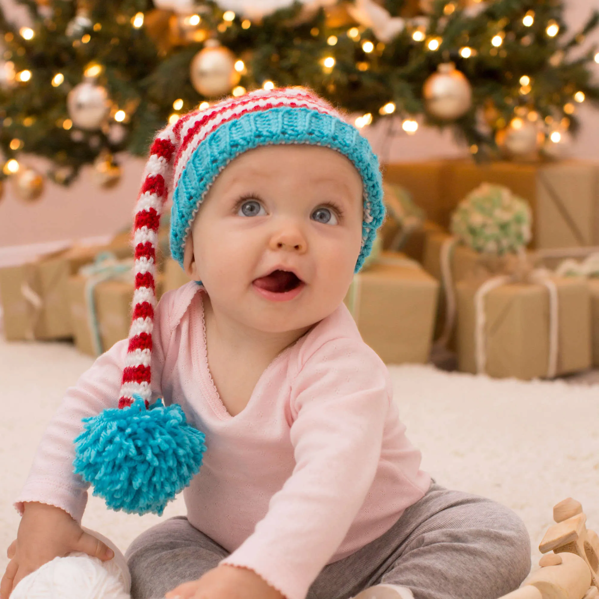 Red Heart Crochet Baby Elf Hat