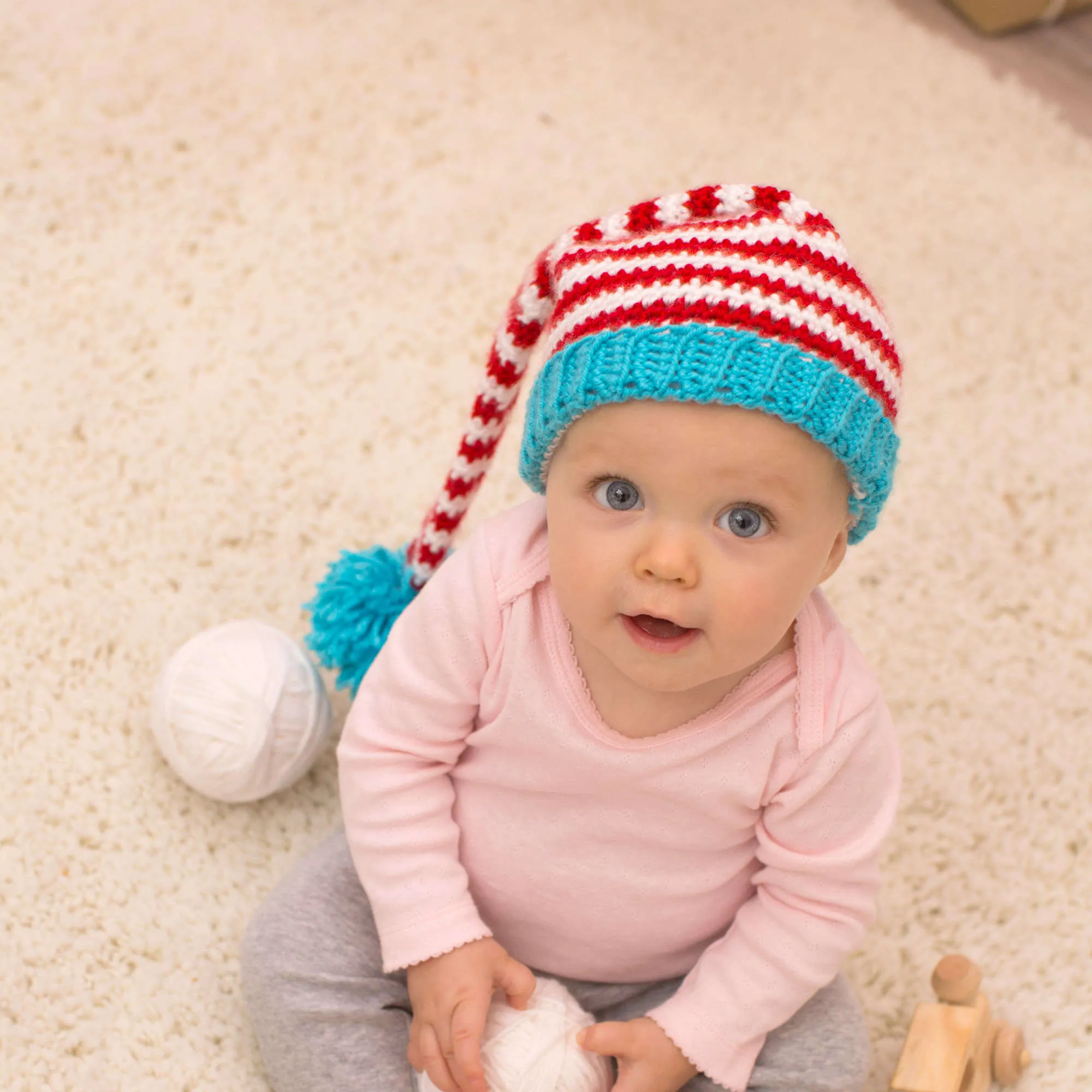 Red Heart Crochet Baby Elf Hat
