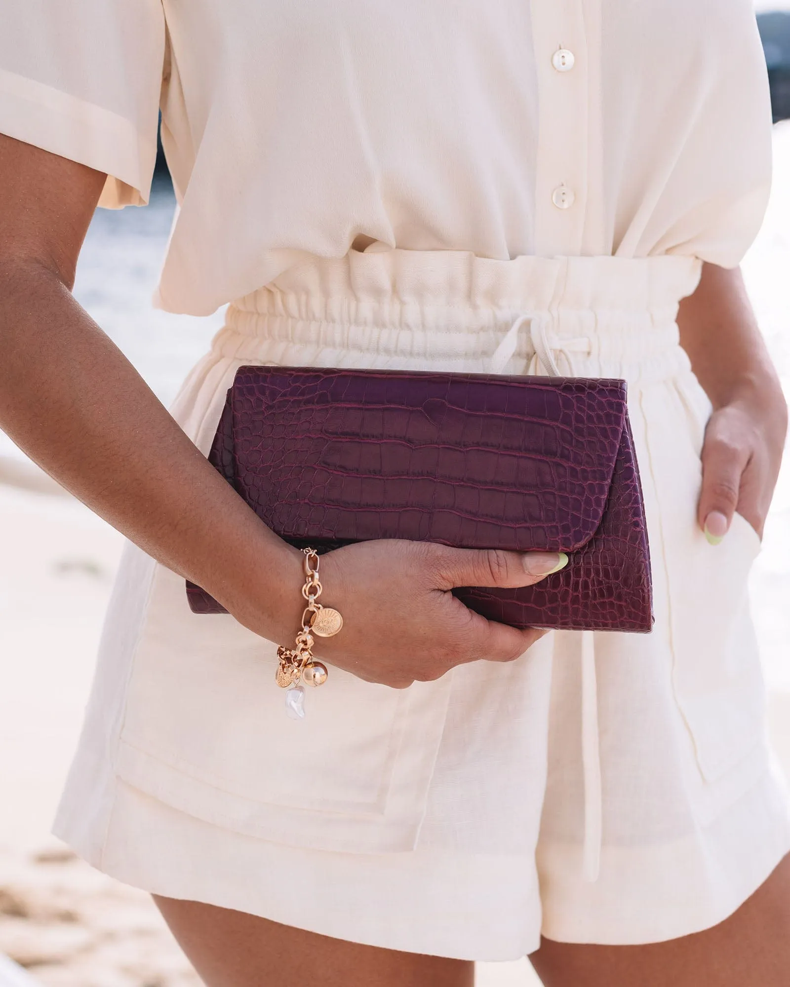 Red Leaha Evening Clutch Bag