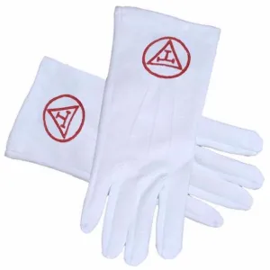 ROYAL ARCH - YORK RITE TRIPLE TAU RED Masonic Gloves