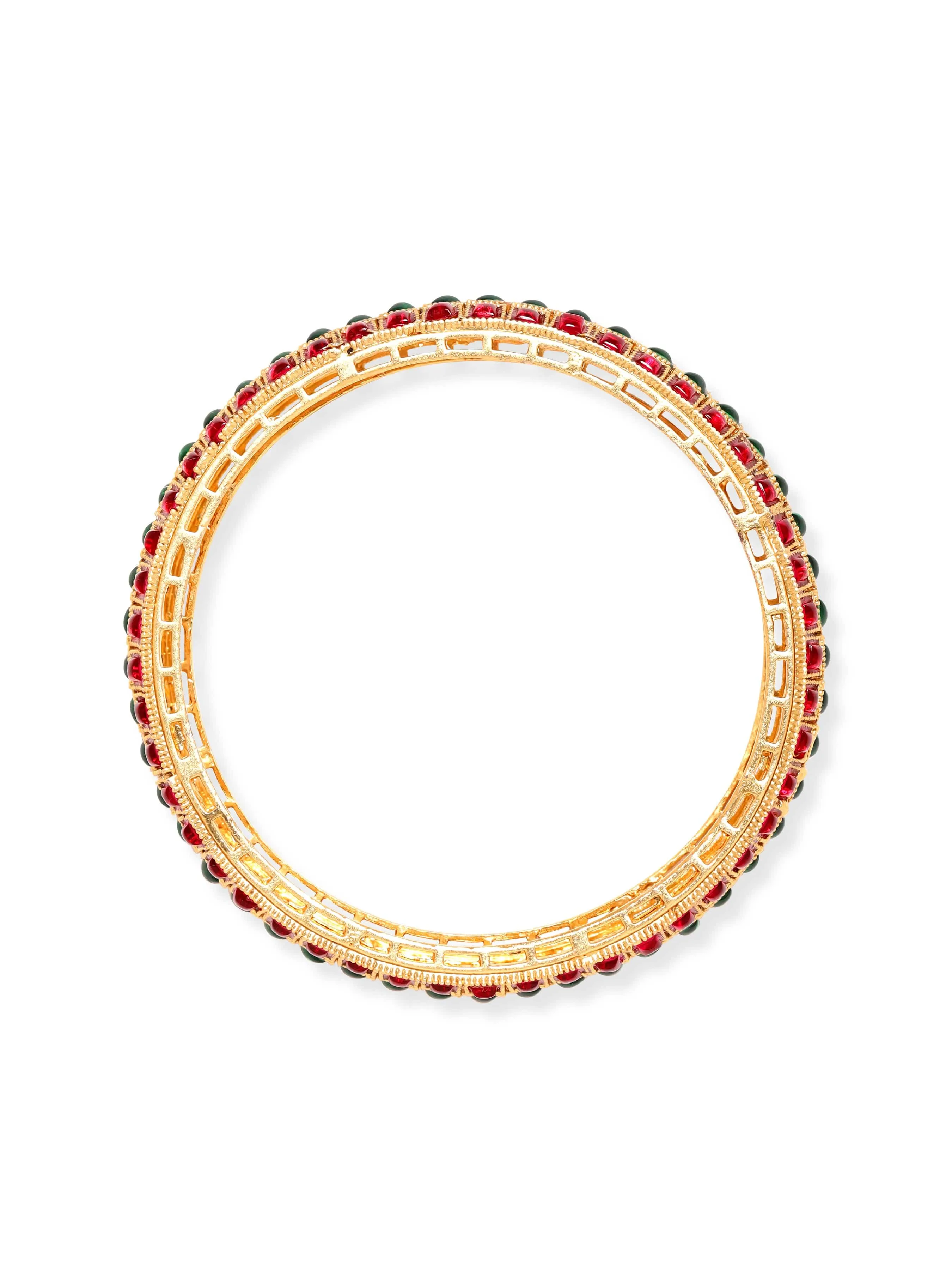 Rubans Eternal Elegance 22K Gold-Plated Kemp Stone Bangles