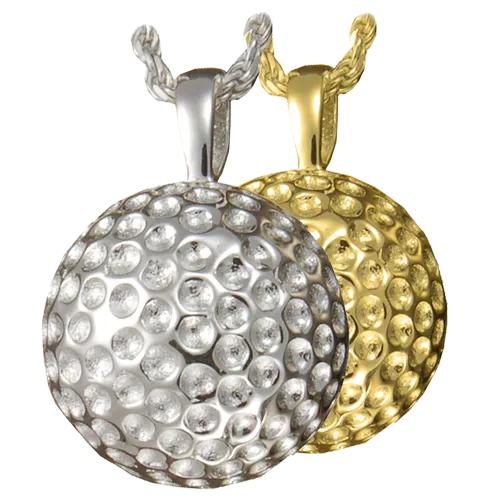 Silver Golfball Keepsake Pendant Urn for Cremains
