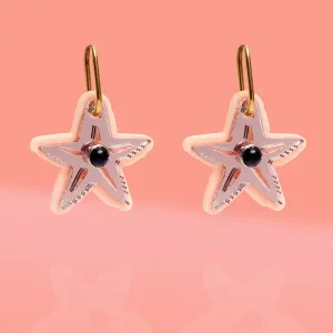 Starfish Hoop Earrings Blush   Gold