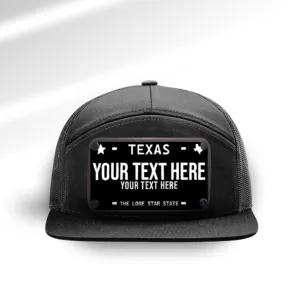 Texas Black License Plate Hats