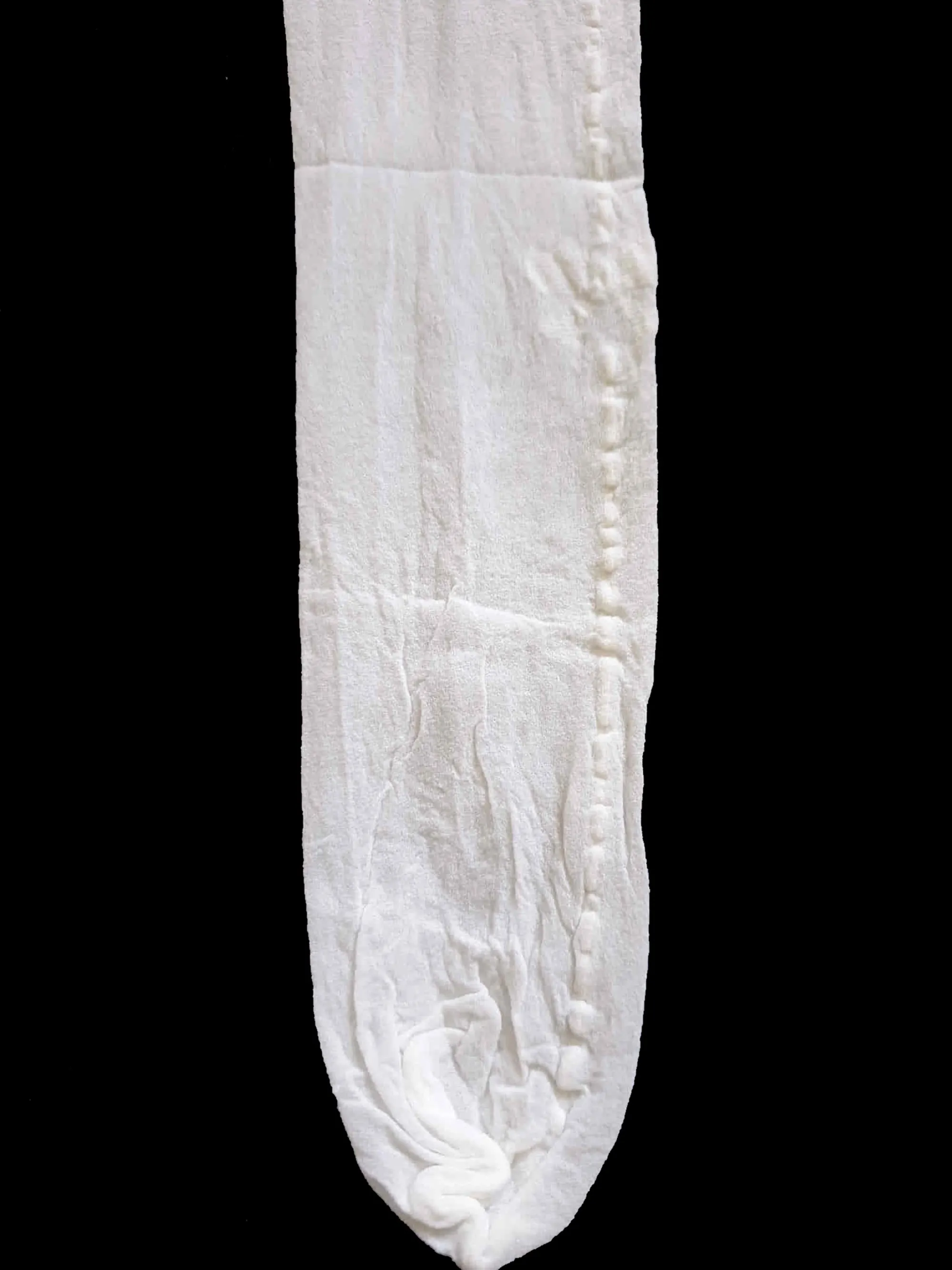 White Bow Accent Pantyhose with Seamed Look - XL